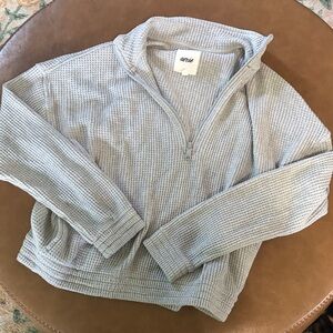 Aerie slightly cropped waffle quarter zip